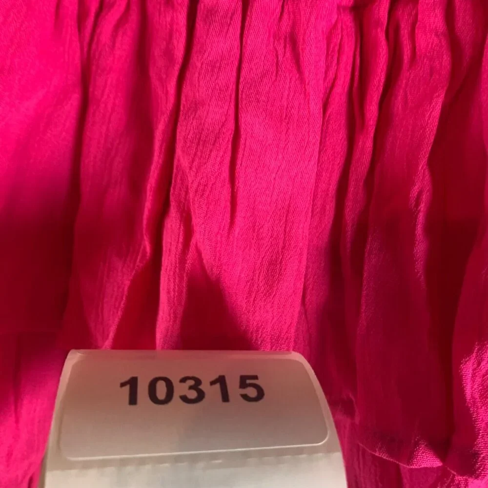 Miken Junior's Smocked Tiered Ruffled Skirt Pink Pullover Swim Cover‎ Up Size M